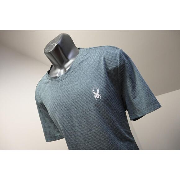 Spyder ProWeb Gym Shirt Gray Athletic Short Sleeve Hiking Mens Large - Picture 1 of 9
